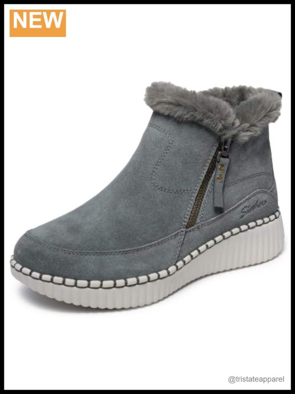 Skechers Women's Relaxed Fit Wilshire Blvd Fresh Zip Ankle Bootie Suede Water